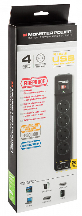Monster Core Power 400U (MP EXP 400U) - сетевой фильтр (Black) купить в интернет-магазине icover