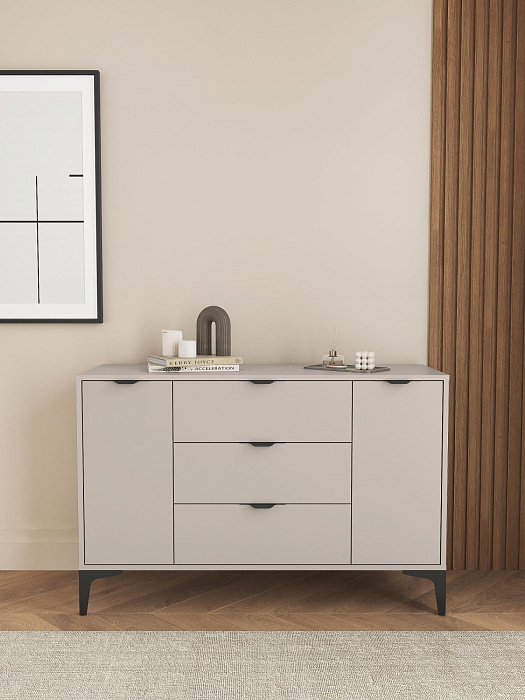 Комод Ridberg OKAYAMA 2Д/3Я (Cashmire/Black) купить в интернет-магазине icover