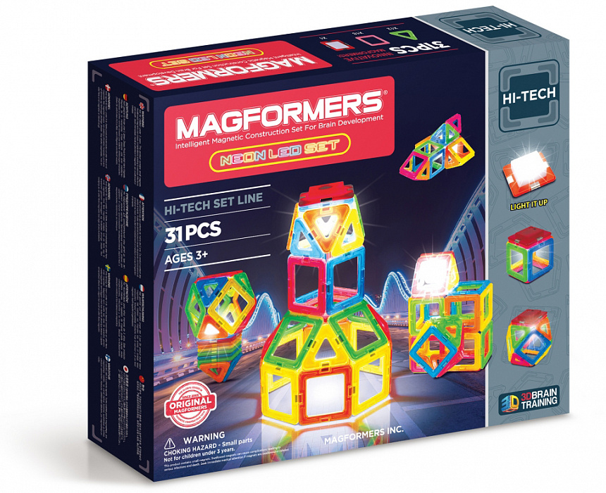 Магнитный конструктор Magformers Neon Led Set (709007) купить в интернет-магазине icover