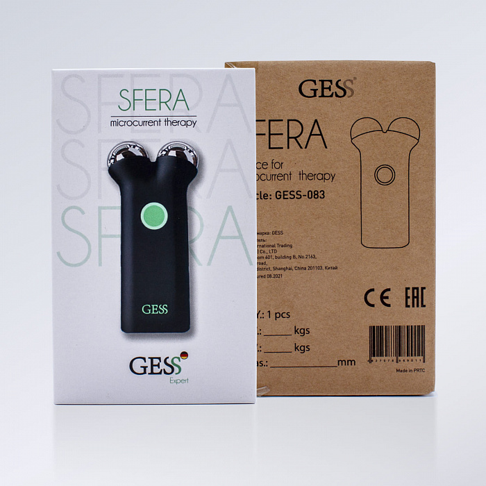 Микротоковый массажер для лица GESS Sfera (Black) купить в интернет-магазине icover
