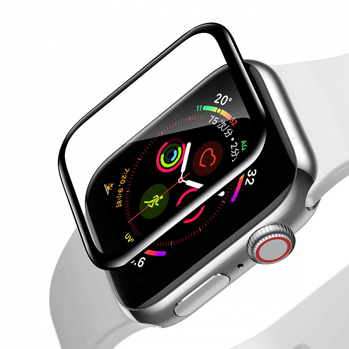 Защитное стекло Baseus Full-screen Curved Tempered Glass (SGAPWA4-G01) для Apple Watch series SE/6/4 40mm (Black) купить в интернет-магазине icover