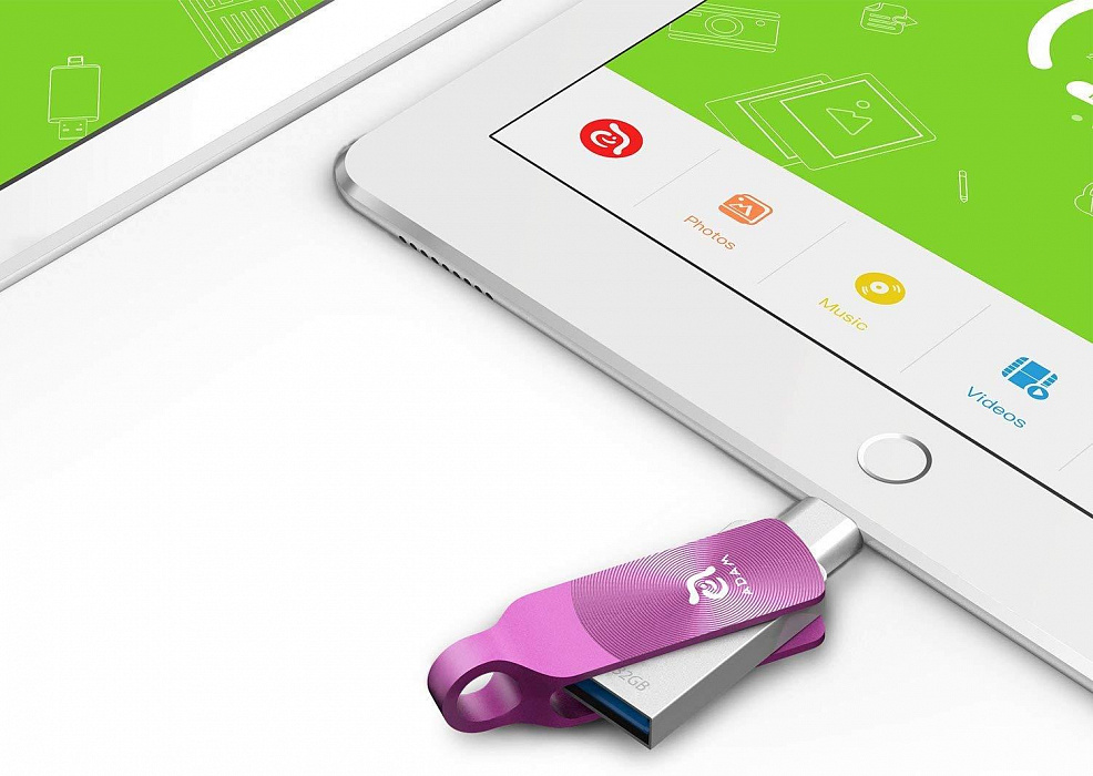 Флеш-накопитель ADAM elements iKlips Duo+ 32Gb (Purple) купить в интернет-магазине icover