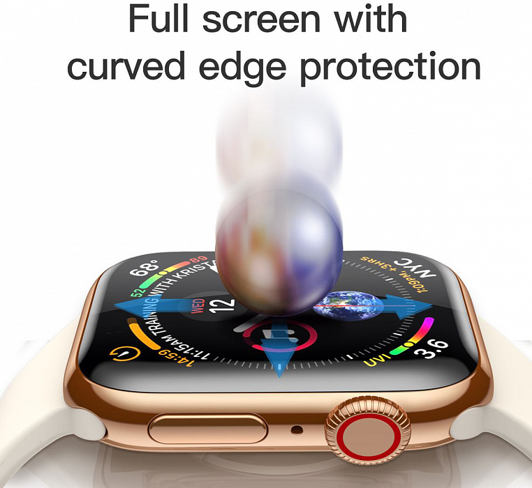 Защитное стекло Baseus Full-screen Curved Tempered Film (SGAPWA4-A01) для Apple Watch series 4 40mm (Black) купить в интернет-магазине icover