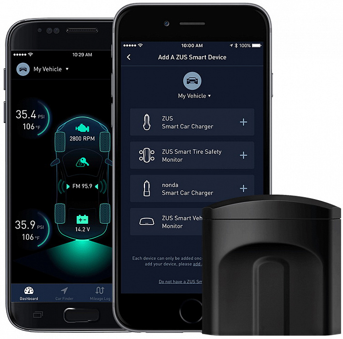 Диагностический адаптер Nonda ZUS Smart Vehicle Health Monitor ZUHMBKBTV (Black) купить в интернет-магазине icover