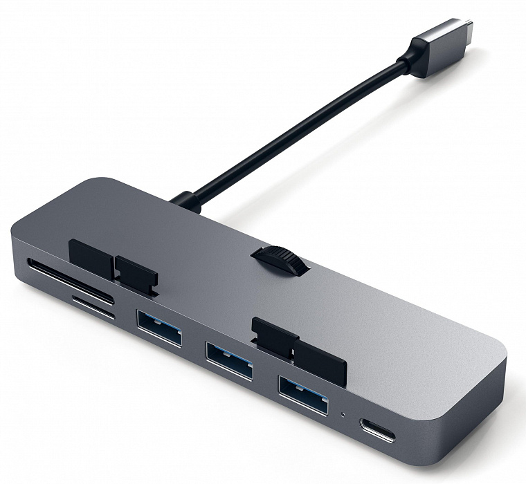 USB-концентратор Satechi Aluminum Type-C Clamp Hub Pro (Space Grey) купить в интернет-магазине icover
