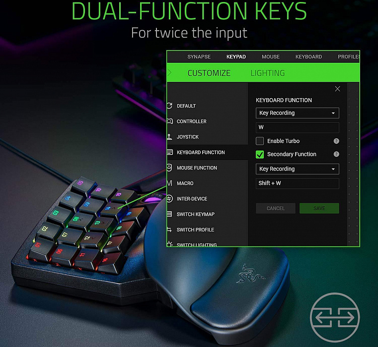 Игровая клавиатура Razer Tartarus Pro RZ07-03110100-R3M1 (Black) купить в интернет-магазине icover