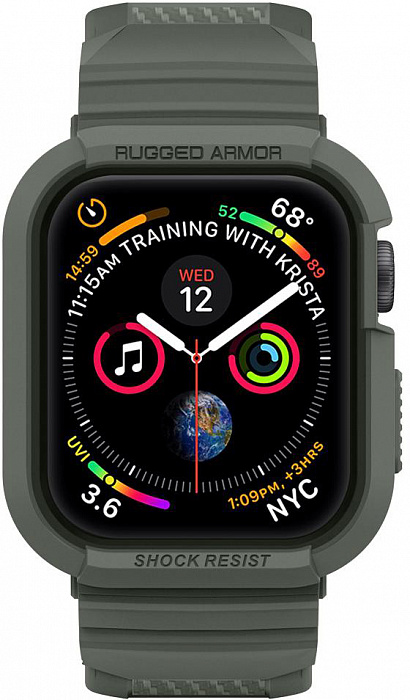 Чехол Spigen Rugged Armor Pro (062CS26016) для Apple Watch series 7/SE/6/5/4 45mm/44mm (Military Green) купить в интернет-магазине icover