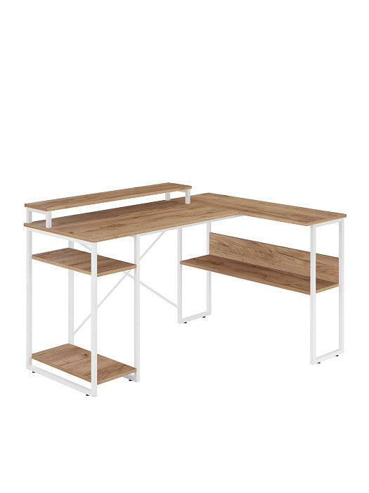 Стол компьютерный угловой лофт Ridberg TEXAS (Oak/White) купить в интернет-магазине icover