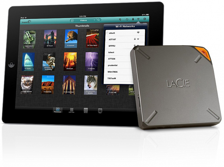 LaCie Fuel 2.5", 1Tb, Wi-Fi, USB 3.0 (STFL1000200) - внешний жесткий диск (Silver) купить в интернет-магазине icover