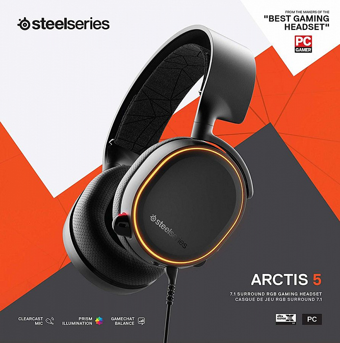 Наушники с микрофоном Steelseries Arctis 5 2019 Edition (Black) купить в интернет-магазине icover