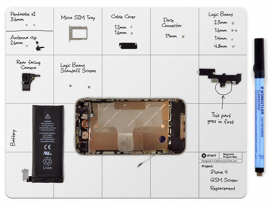 Магнитный коврик для ремонта iFixit Magnetic Project Mat (White) купить в интернет-магазине icover