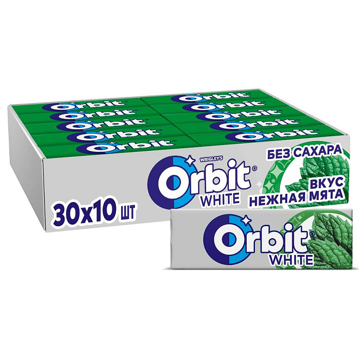 Жевательная резинка Orbit White Нежная мята, без сахара (30х13.6г) купить в интернет-магазине icover