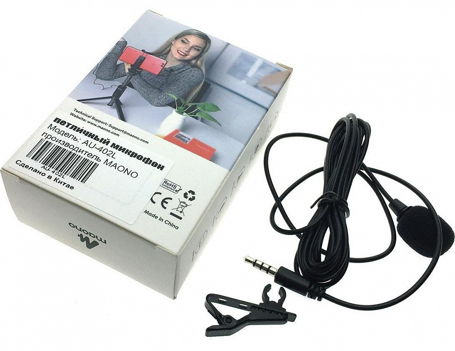 Петличный микрофон Maono AU-402L (Black) купить в интернет-магазине icover
