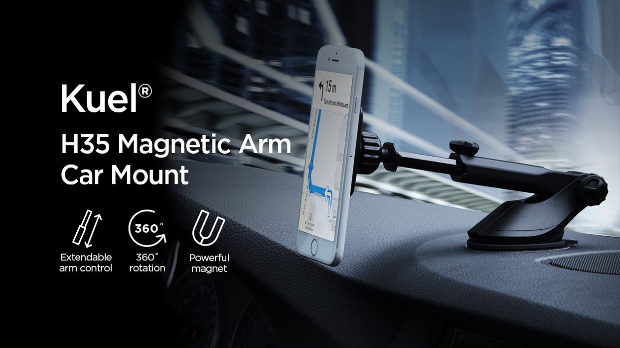 Держатель Spigen Kuel H35 Car Mount (000CG21496) для смартфонов (Black) купить в интернет-магазине icover