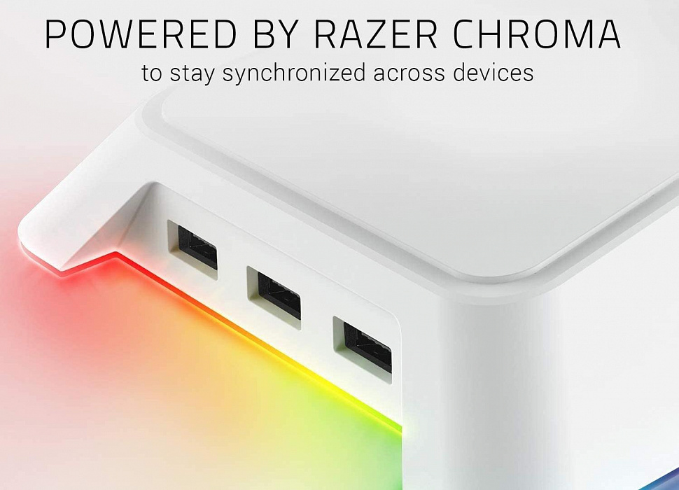 Подставка Razer Base Station Chroma (RC21-01190300-R3M1) для наушников (Mercury White) купить в интернет-магазине icover