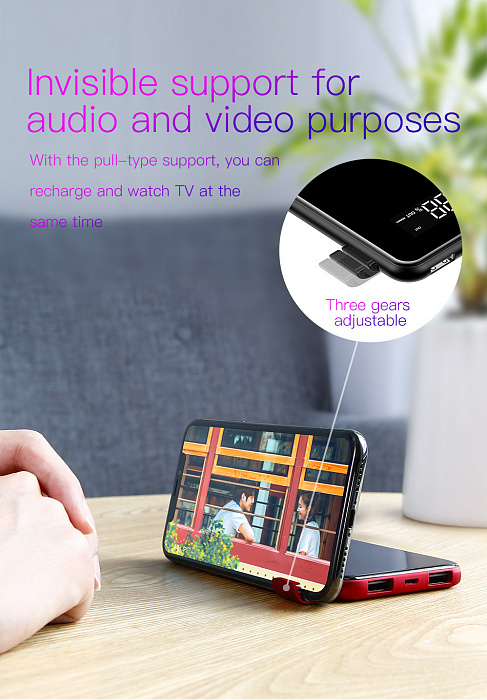 Внешний аккумулятор Baseus Wireless Charge Power Bank 8000 mah (Red) купить в интернет-магазине icover