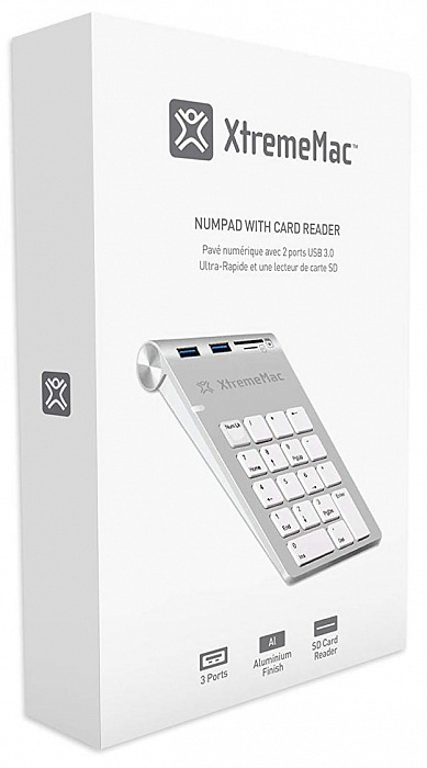 Цифровой блок Xtrememac Numpad With Hub XM-NPHUB32-CR-SLV (Silver) купить в интернет-магазине icover