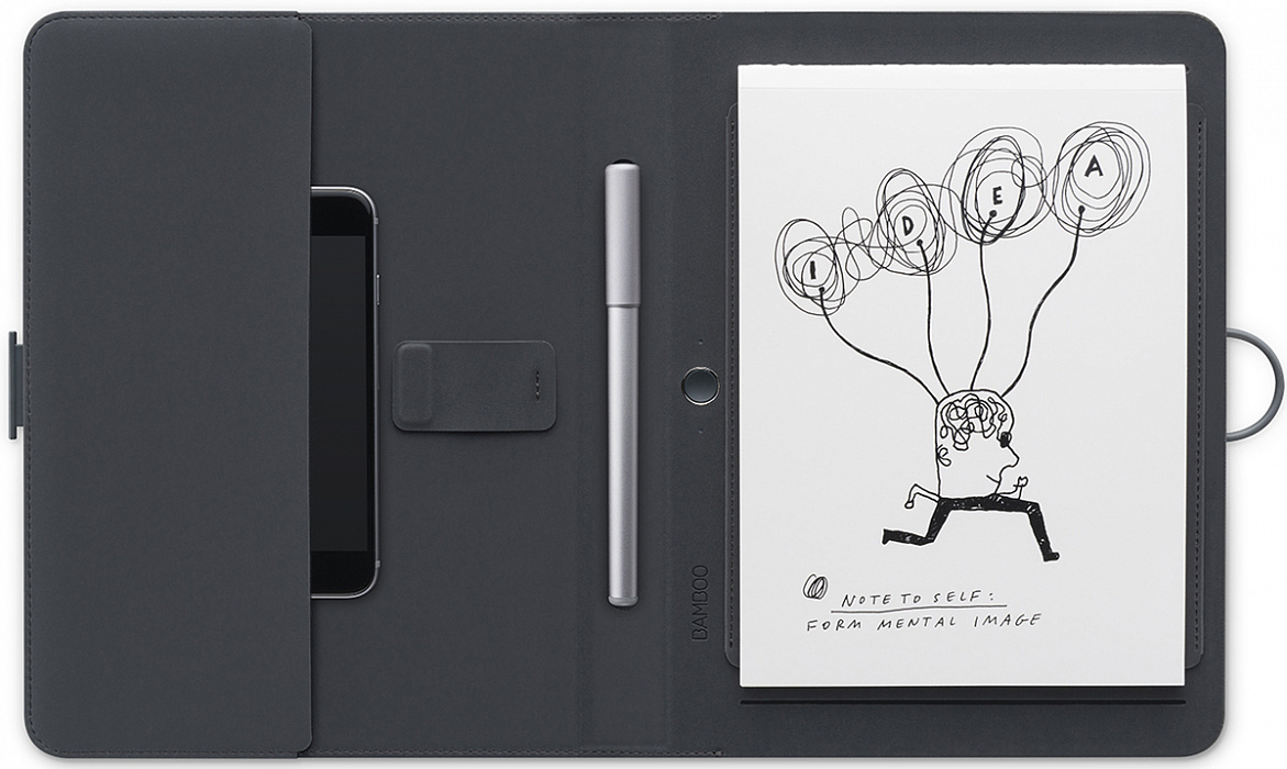 Wacom Bamboo Spark with Gadget Pocket (CDS600G) - фолиант с карманом для гаджетов (Grey) купить в интернет-магазине icover