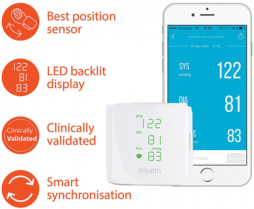 Тонометр на запястье iHealth View BP7s (White) купить в интернет-магазине icover