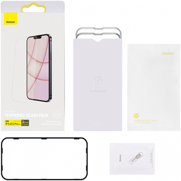 Защитное стекло Baseus Full Glass 0.3mm (SGBL020102) для iPhone 13/13 Pro (Transparent) купить в интернет-магазине icover