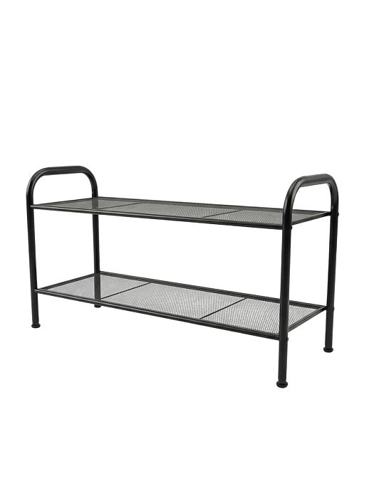 Обувница Ridberg узкая металлическая 2 полки (Black) купить в интернет-магазине icover