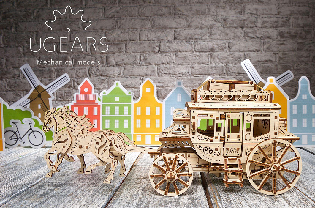 Сборная модель UGEARS Почтовый дилижанс (70045) купить в интернет-магазине icover