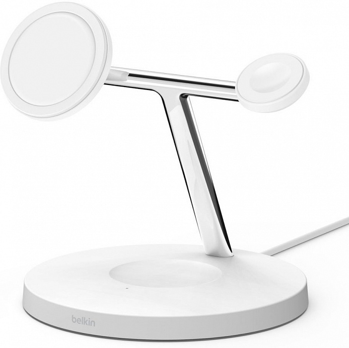 Беспроводное зарядное устройство Belkin MagSafe 3-in-1 Wireless Charger WIZ009vfWH (White) купить в интернет-магазине icover