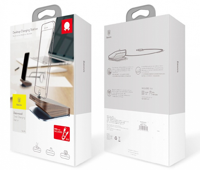Док-станция Baseus DuoWood Desktop Charging для iPhone (Wood) купить в интернет-магазине icover
