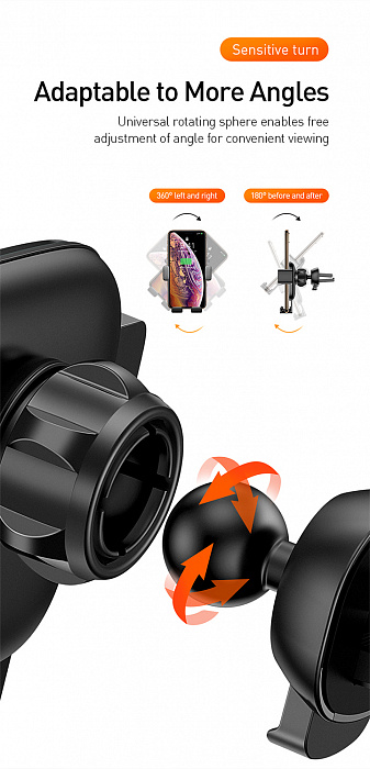 Автодержатель Baseus Cube Gravity (SUYL-FK01) для смартфона до 6.6" (Black) купить в интернет-магазине icover