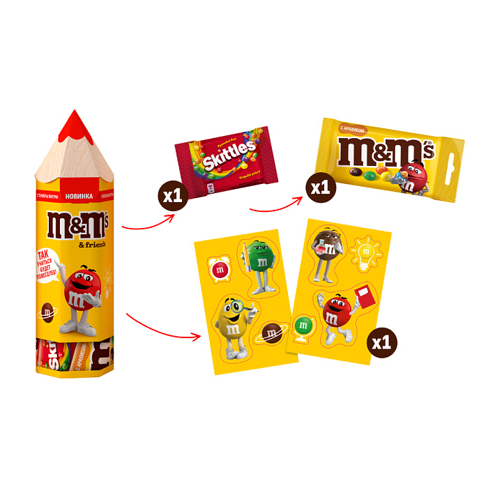Подарочный набор M&M's & Friends Карандаш (12х60г) купить в интернет-магазине icover