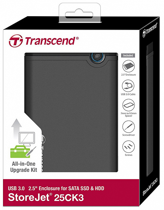 Контейнер Transcend StoreJet 25CK3 TS0GSJ25CK3 для HDD/SSD 2.5” (Grey) купить в интернет-магазине icover
