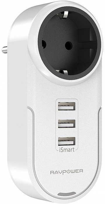 Сетевая зарядка RAVPower Rotate Plug 4-in-1 Mini Surge Protector RP-PC003W (White) купить в интернет-магазине icover
