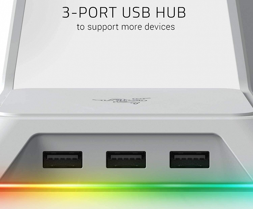 Подставка Razer Base Station Chroma (RC21-01190300-R3M1) для наушников (Mercury White) купить в интернет-магазине icover