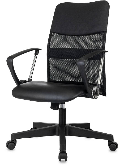 Кресло офисное Бюрократ CH OMEGA сетка/ткань/экокожа (Black) купить в интернет-магазине icover