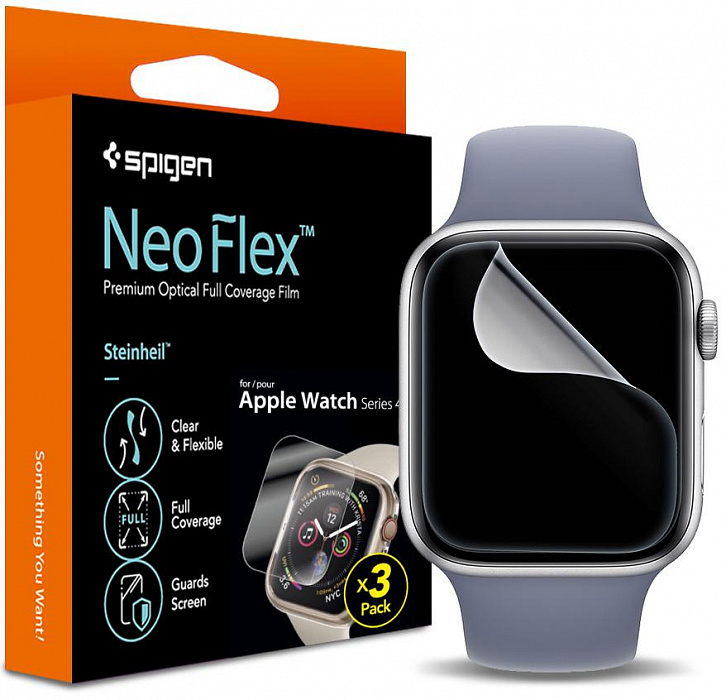 Защитная пленка Spigen Neo Flex (062FL25574) для Apple Watch series SE/6/4 44mm (Clear) купить в интернет-магазине icover
