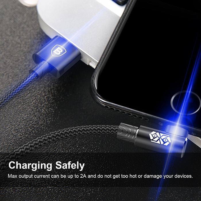 Кабель для iPod, iPhone, iPad Baseus MVP Elbow CALMVP-A01 USB/Lightning 2 m (Black) купить в интернет-магазине icover