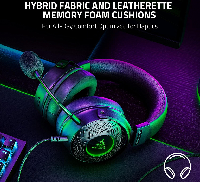 Игровая гарнитура Razer Kraken V3 HyperSense RZ04-03770100-R3M1 (Black) купить в интернет-магазине icover