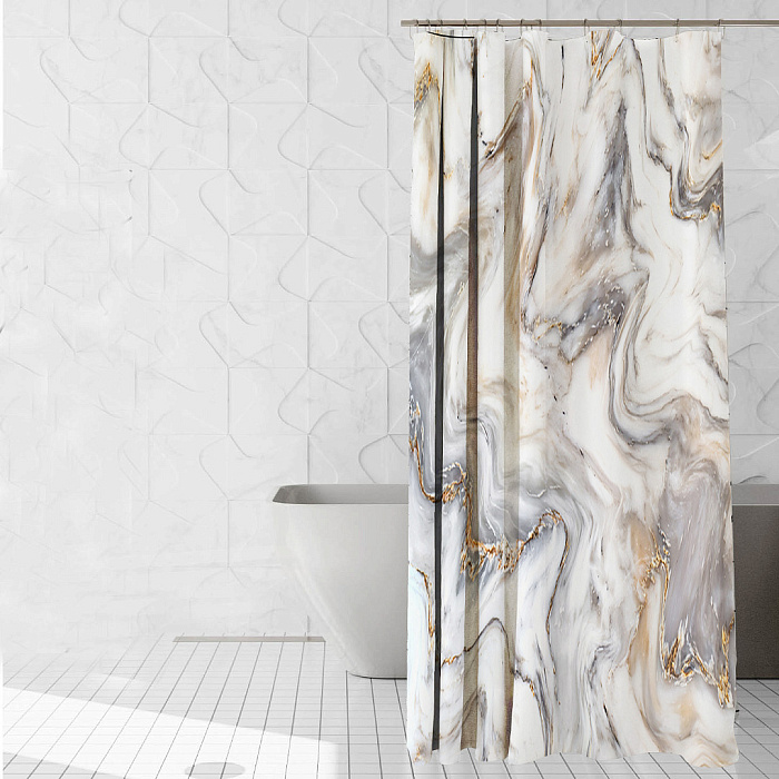 Штора для ванной комнаты Ridberg Marble 180 x 200 см (Gold) купить в интернет-магазине icover