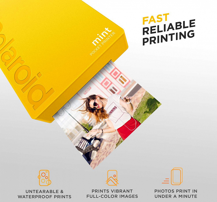 Портативный принтер Polaroid Mint (Yellow) купить в интернет-магазине icover