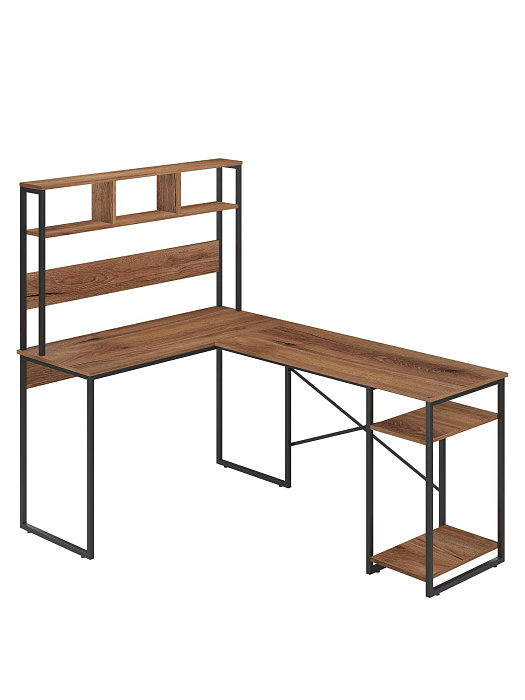 Стол компьютерный угловой лофт Ridberg ALASKA (Dark Oak/Black) купить в интернет-магазине icover