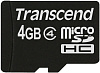 Карта памяти Transcend microSDHC Class 4 4Gb TS4GUSDC4 (Black) купить в интернет-магазине icover