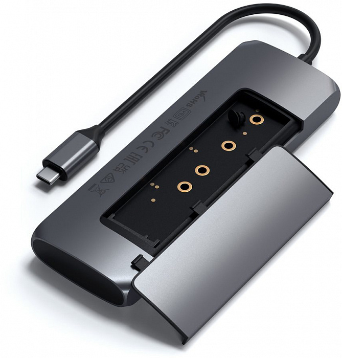 Хаб Satechi USB-C Hybrid Multiport Adapter ST-UCHSEM (Space Gray) купить в интернет-магазине icover