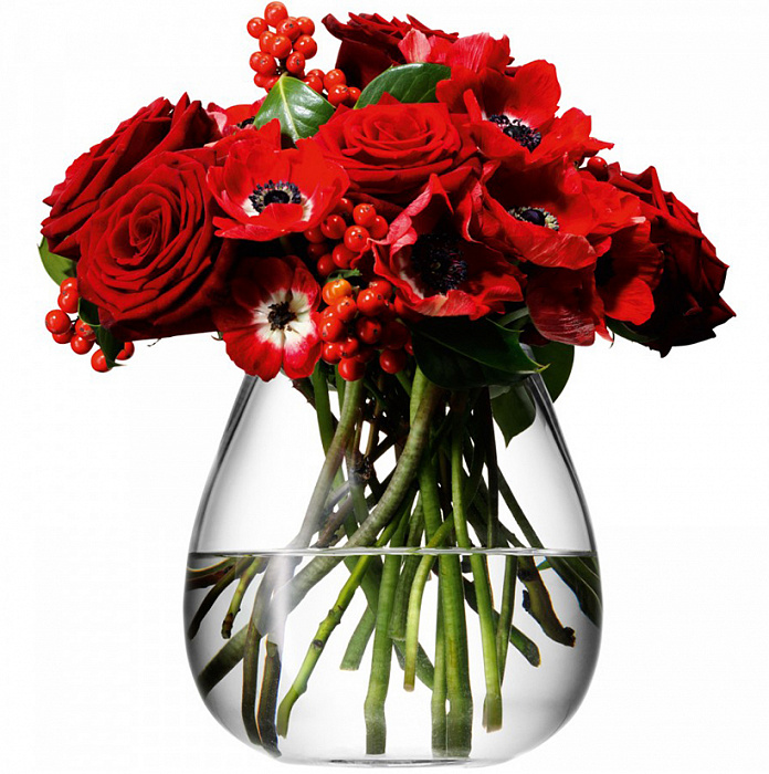 Ваза округлая низкая LSA International Flower 17 см купить в интернет-магазине icover