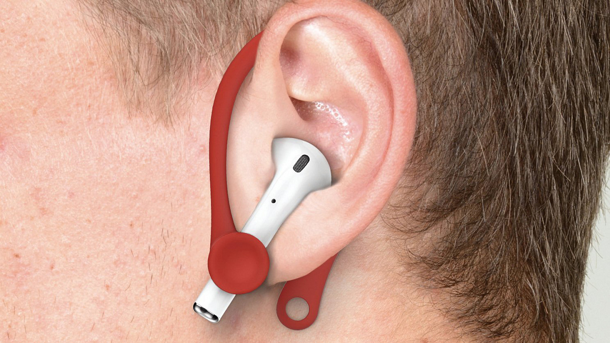 Держатель Elago Earhook (EAP-HOOKS) для наушников Apple AirPods (Red) купить в интернет-магазине icover