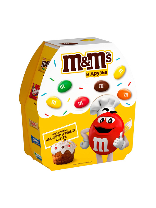 Подарочный набор M&M'S и друзья Пасхальный кулич, набор шоколадных конфет M&M'S, Twix, Milky Way, Bounty, Skittles (141 г.) купить в интернет-магазине icover