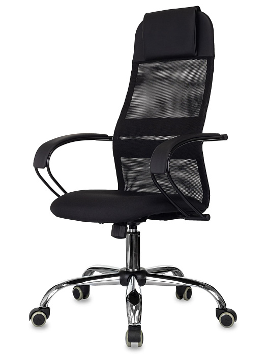 Кресло руководителя Бюрократ CH-NOVA SL сетка/ткань/металл (Black/Chrome) купить в интернет-магазине icover