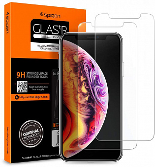 Защитное стекло Spigen Glas.tR SLIM 2 pack (065GL25108) для iPhone 11 Pro Max / XS Max (Clear)