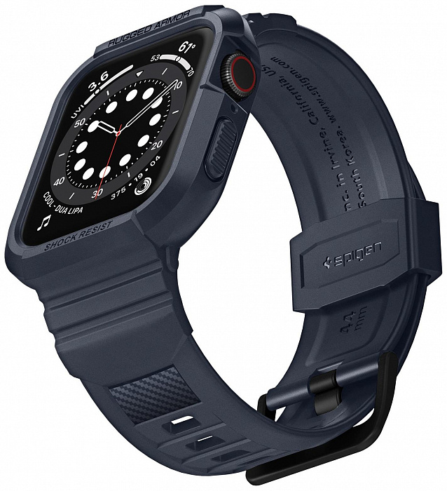 Чехол с ремешком Spigen Rugged Armor Pro для Apple Watch series 7/SE/6/5/4 45mm/44mm (Charcoal Grey) купить в интернет-магазине icover