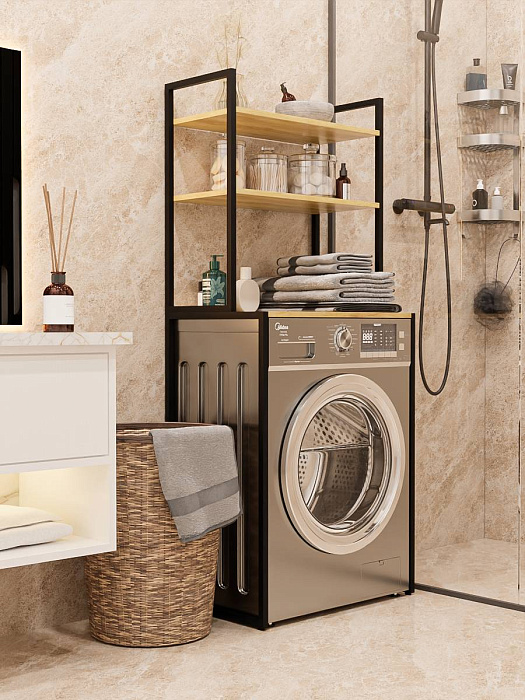 Стеллаж лофт над стиральной машинкой RIDBERG ATLANTA (Oak/Black) купить в интернет-магазине icover