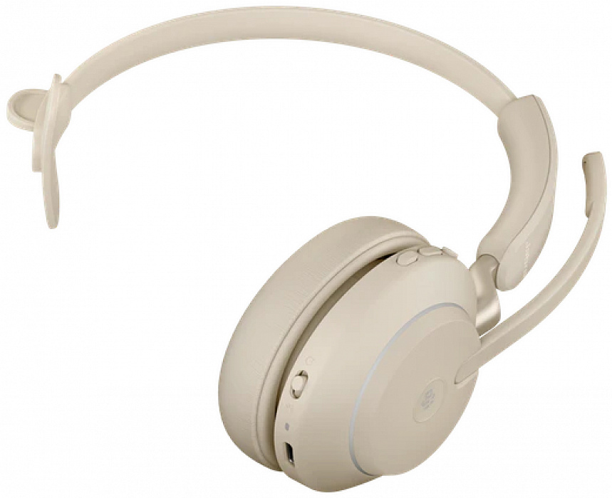 Гарнитура Jabra Evolve2 65 Link380c UC Mono Stand 26599-889-888 (Beige) купить в интернет-магазине icover
